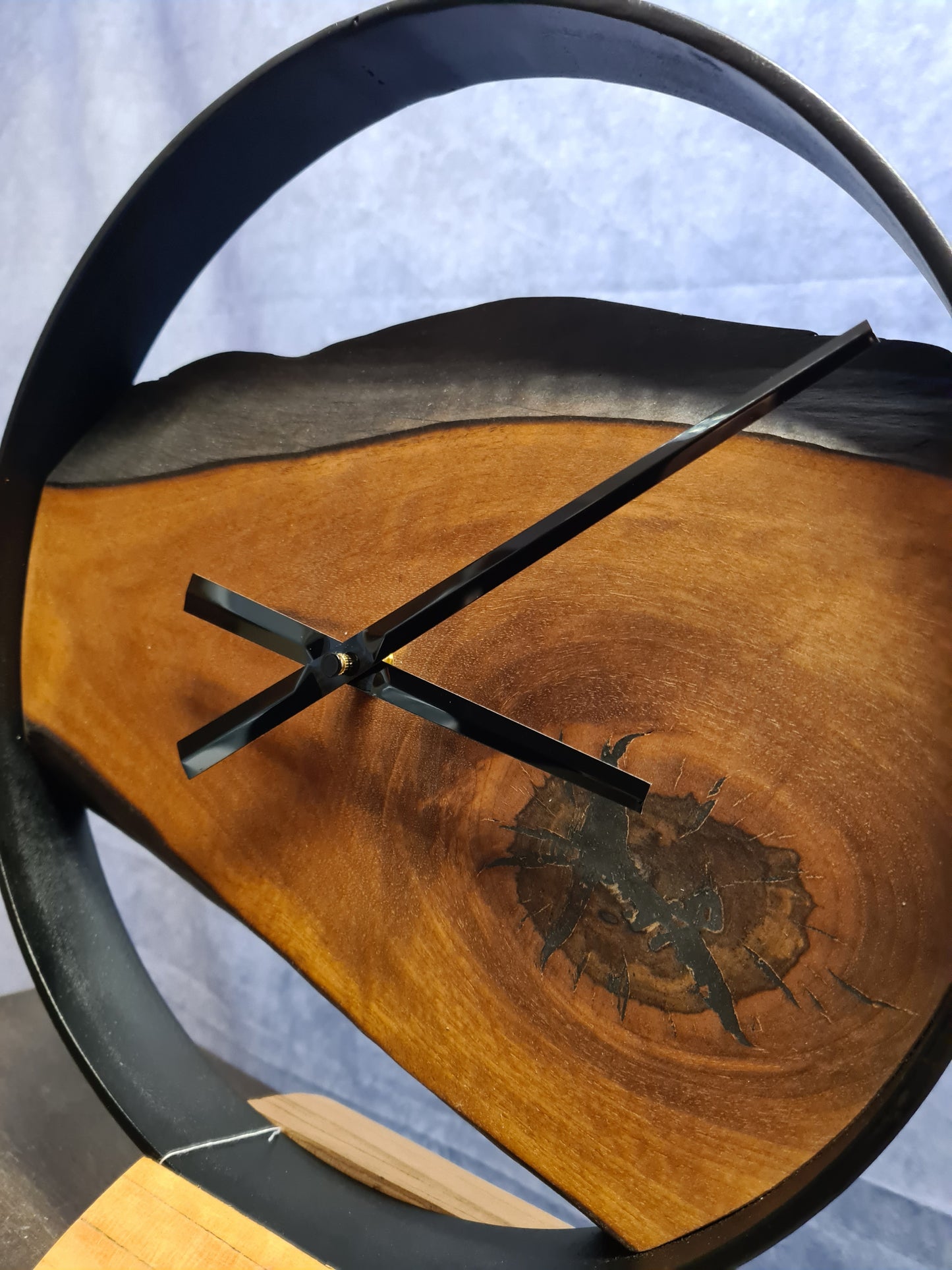 Wanduhr Eiche | Holz & Metall | Rund | Klein 35 cm
