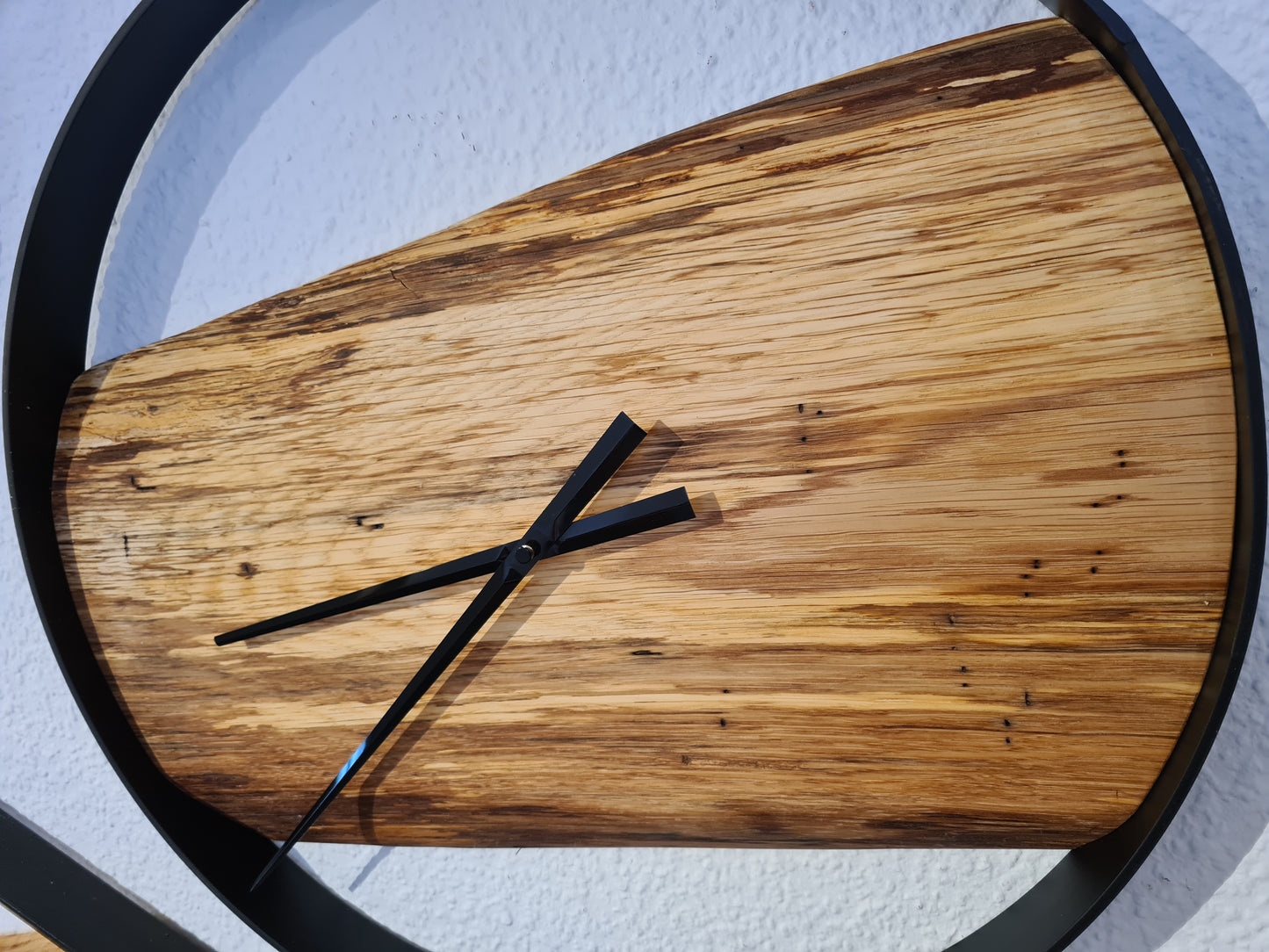 Wanduhr Rund | Eiche | Mittel 50 cm | Uhr aus Holz & Metall