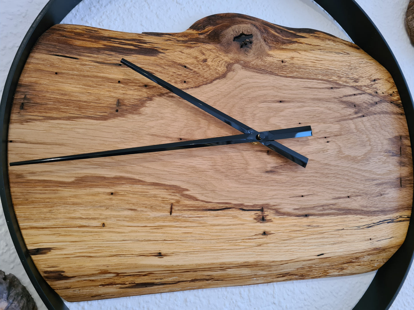 Wanduhr Rund | Eiche | Mittel 50 cm | Uhr aus Holz & Metall