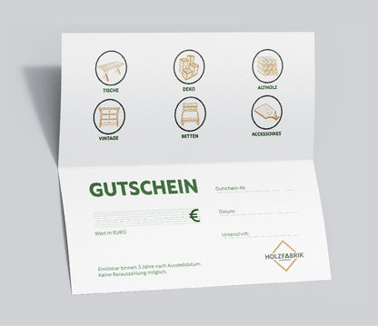 Gutschein - Holzfabrik Erzgebirge - Freude schenken !