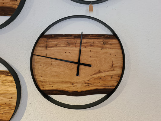 Wanduhr Rund | Eiche | Mittel 50 cm | Uhr aus Holz & Metall