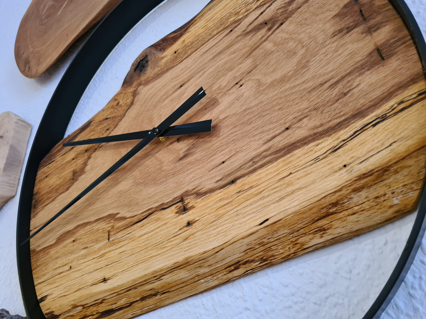 Wanduhr Rund | Eiche | Mittel 50 cm | Uhr aus Holz & Metall