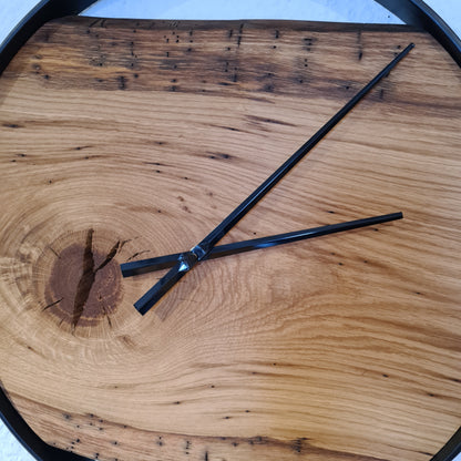 Wanduhr Rund | Eiche | Mittel 50 cm | Uhr aus Holz & Metall