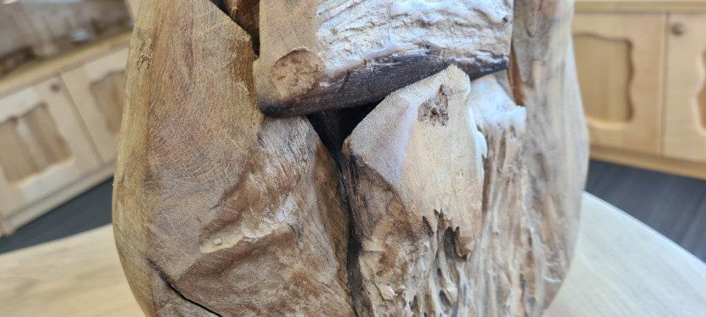 Dekoscheibe auf Holzfuß Teak natur Bild 3