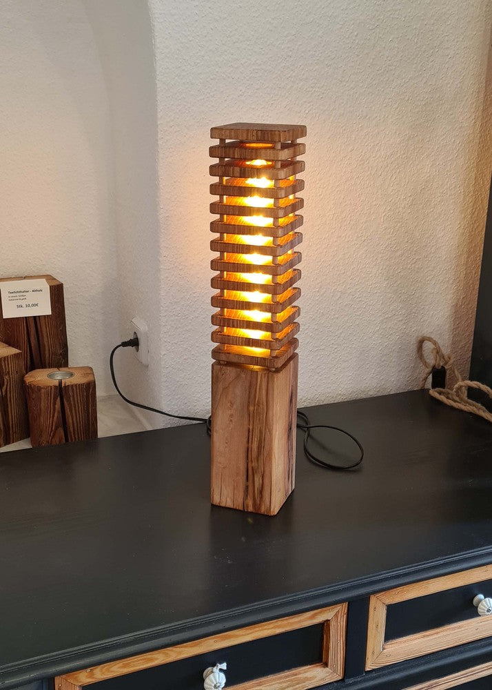 Holzfabrik Stehlampe "Jengatower" Buche geschliffen & geölt Bild 1
