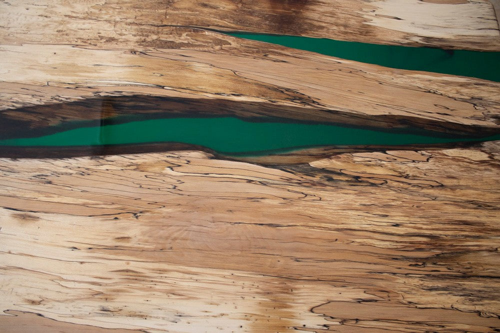 Holzfabrik Couchtisch  Buche Epoxid Transparent-Grün Bild 6