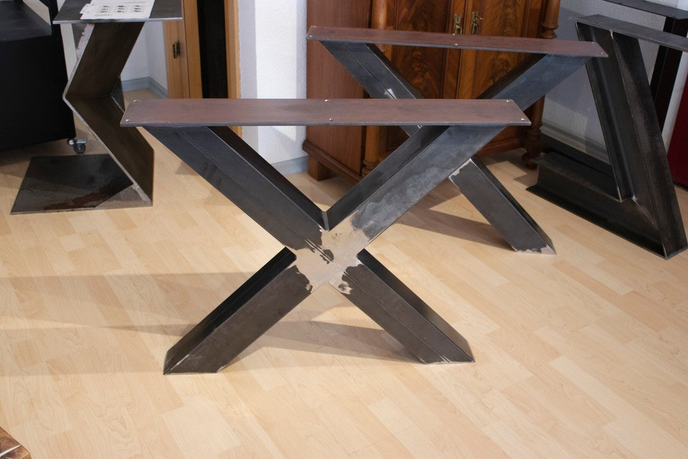 Holzfabrik Table Legs, Untergestell Stahl Industrial X-Massiv Bild 1