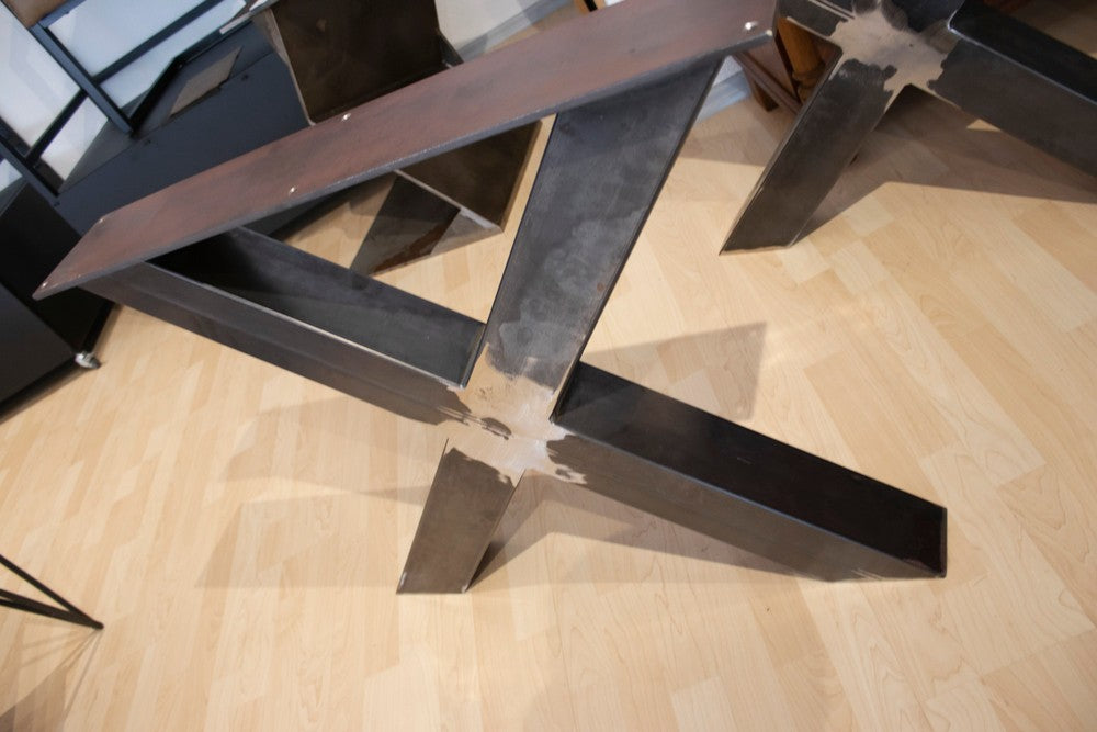 Holzfabrik Table Legs, Untergestell Stahl Industrial X-Massiv Bild 2