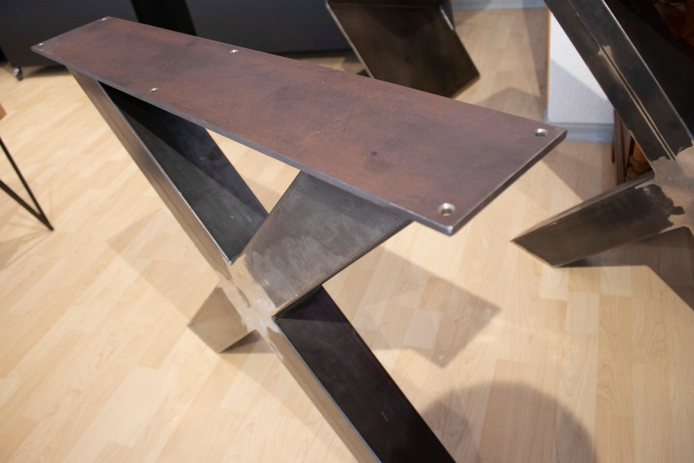 Holzfabrik Table Legs, Untergestell Stahl Industrial X-Massiv Bild 3